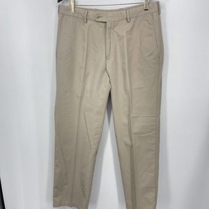 Peter Millar Pants Mens Size 33 X 29 Crown Sport Chino Gray Flat Front Golf READ